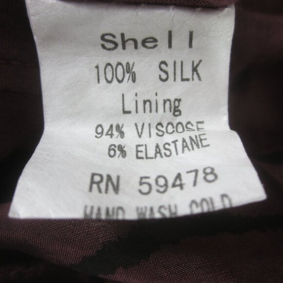 H Trend Eggplant Purple Silk Zebra Print Sleeveless Scoop Neck Top Lined Italy - Picture 5 of 8